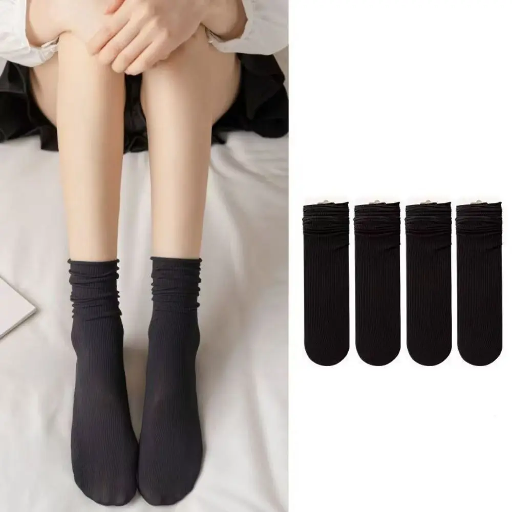 

10 пар женских ультратонких носков в тонкую полоску, удобные носки до середины икры JK в стиле Лолиты, чулочно-носочные изделия, дышащие носки из ледяного шелка для девочек