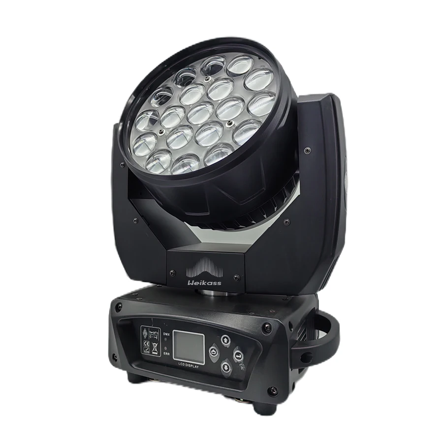 0 Tax 1Pcs  Flycase For 19x15W NEW Version Of CTO And ECO Function Led Wash Zoom 19x15W Rgbw Moving Head Light Zoom Wash