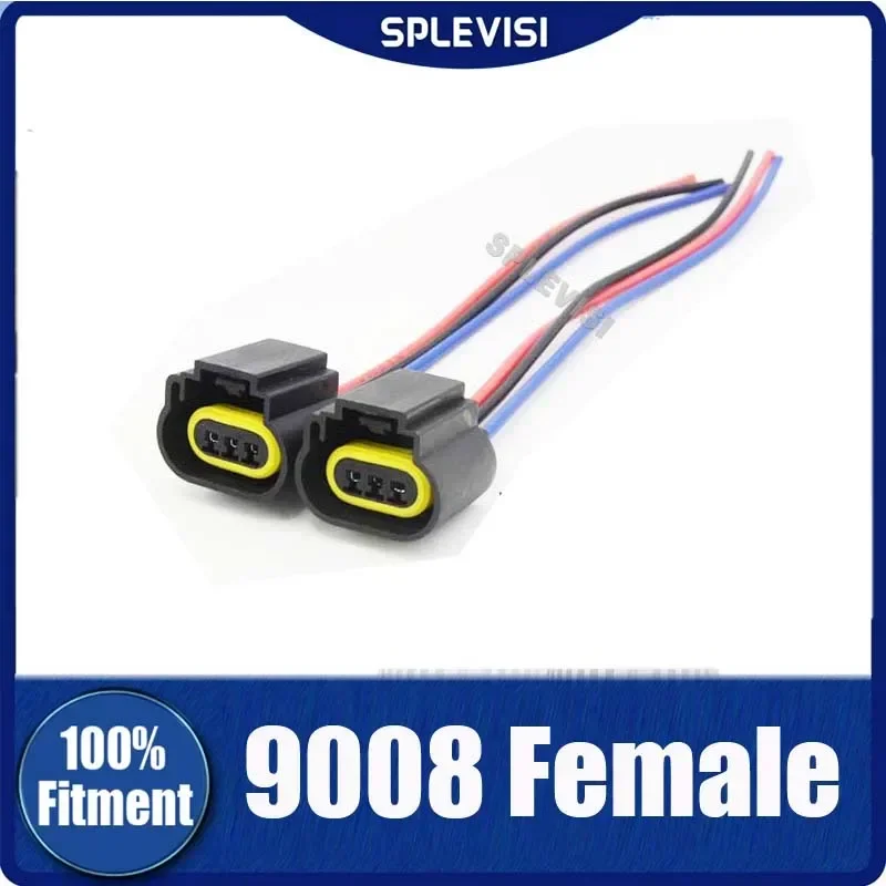 

2Pcs Wire Pigtail Female 9008 H13 Socket Harness Base Connector Plug For Headlamp HeadLight Bulbs Plug Repair