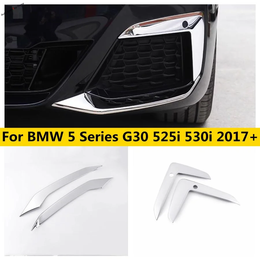 Front Bumper Fog Lights Trim Lamps Cover Reflective Sticker Decor Accessories Fit For BMW 5 Series G30 525i 530i 2017 - 2023