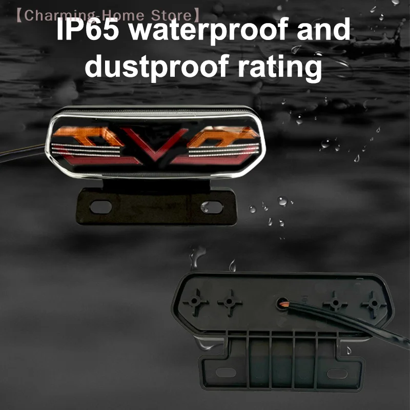 【M】ضوء خلفي للدراجة النارية، ضوء فرامل 12 فولت لضوء خلفي ATV للدراجة النارية توقف بدوره إلى مؤشر اتجاه واحد ملحق الوامض #3