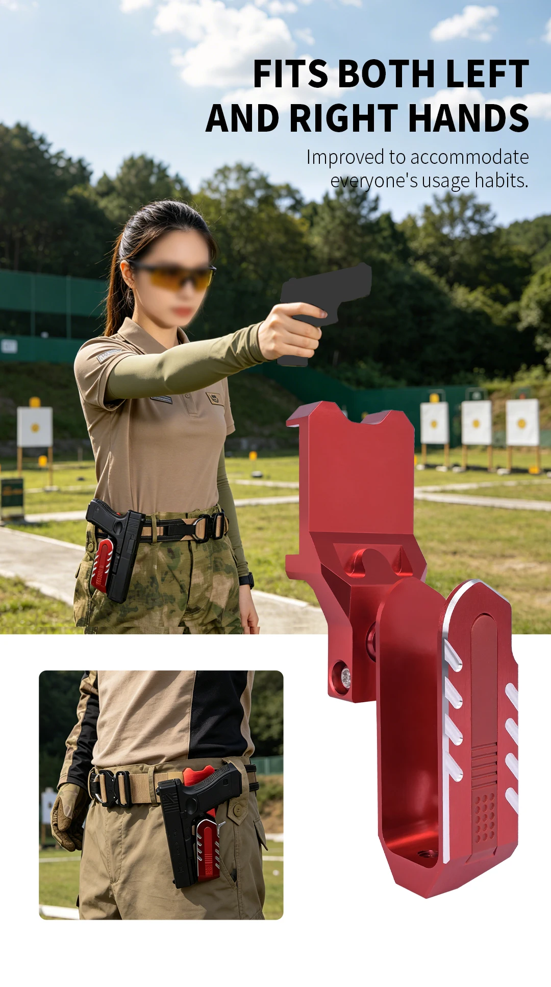 Beidhändiges IPSC USPSA IDPA CZ P07 Wettkampf-Pistolenholster DA-Stil Alpha-X AA Aluminium Schieß- und Jagdausrüstung – Detail 6