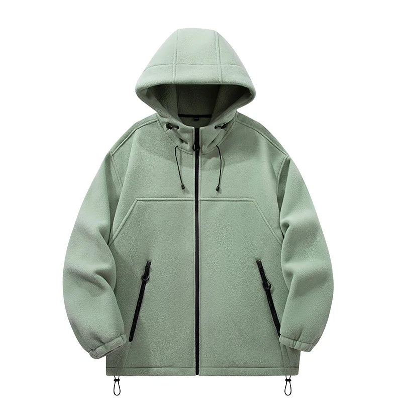 

Winter Fleece Jacket Men's Casual Thickened Wool Jacket high quality Design Warm Fashion Hooded Coat Plus Size Outdoor Coats