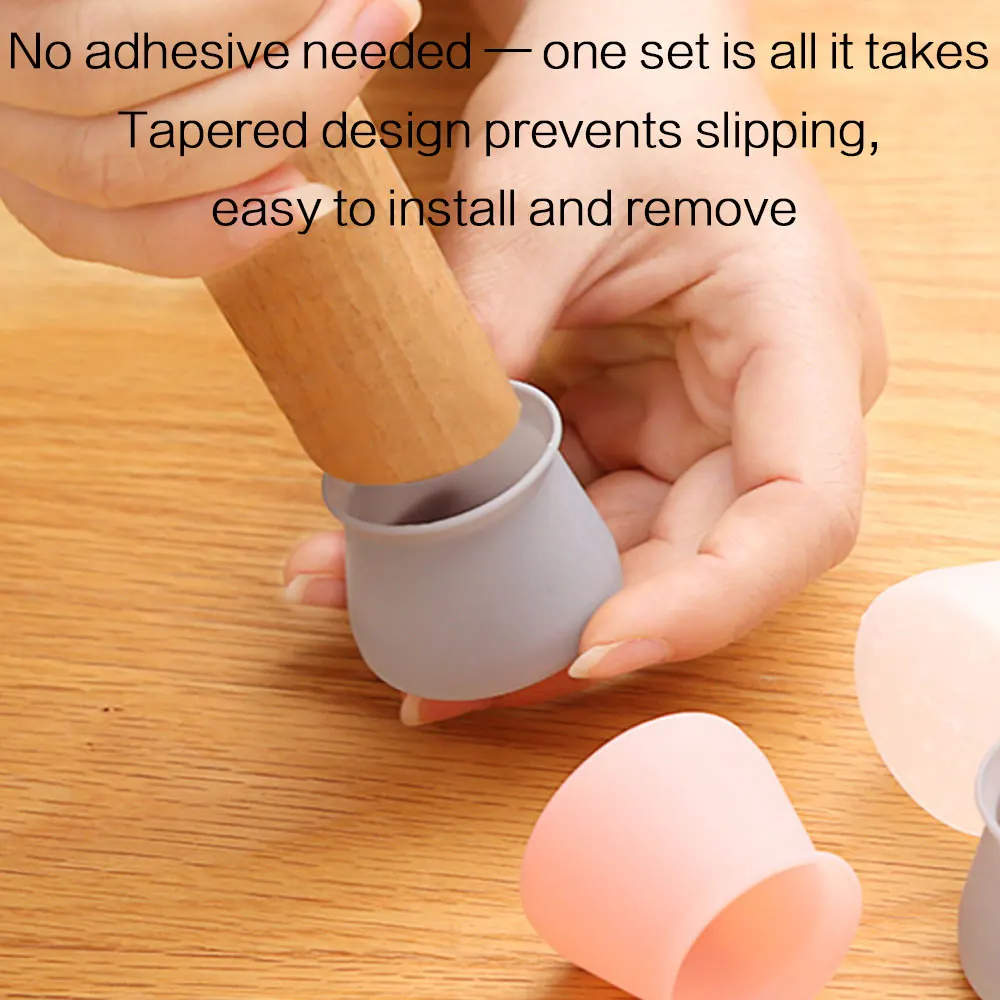 Silicone Furniture Leg Caps Non Slip Floor Protectors Chair Table Foot Pads Home Decor Protector