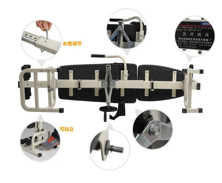 Multifunktionales Körper-Stretch-Bettgerät, verdicktes Stahlmaterial für die Rehabilitation der Lendenwirbelsäule, Traktionsbett, umgekehrter Stuhl