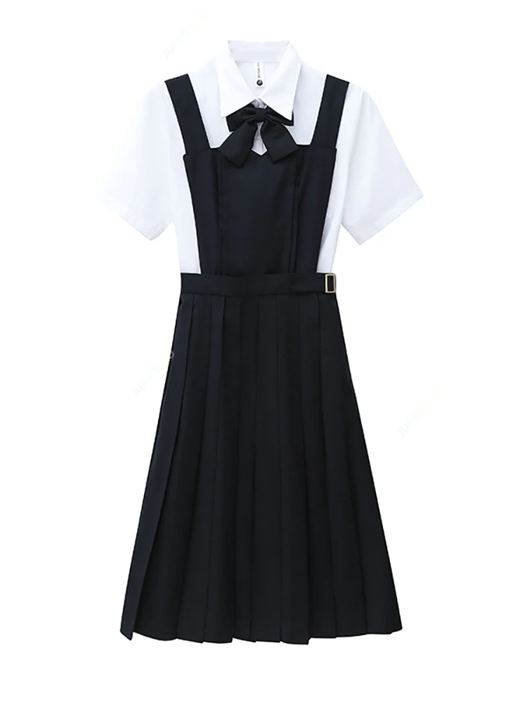 New Models Japanese Famous School Uniform Girl JK Uniform Pleated Dress JK Soft Sister Black Suspender Dress Student Clothes