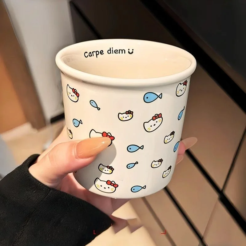 

360 мл новая керамическая кружка Sanrio Hello Kitty Kawaii, аксессуары с принтом аниме, кофейная чашка, домашняя пара, чашка для завтрака, молока, подарок