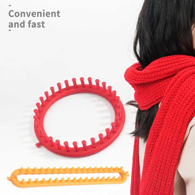 【F】1Set Rectangle Round Knitting Loom Weaving Scarf Sweater Hat Shawl Stitching Knitting DIY Handmade Craft Braiding Tool