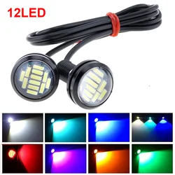 2Pcs 23mm Eagle Eye High Power 4014 12SMD 12V Car Fog DRL Daytime Running Light Bulbs Backup Reversing Parking Signal Fog Lamp
