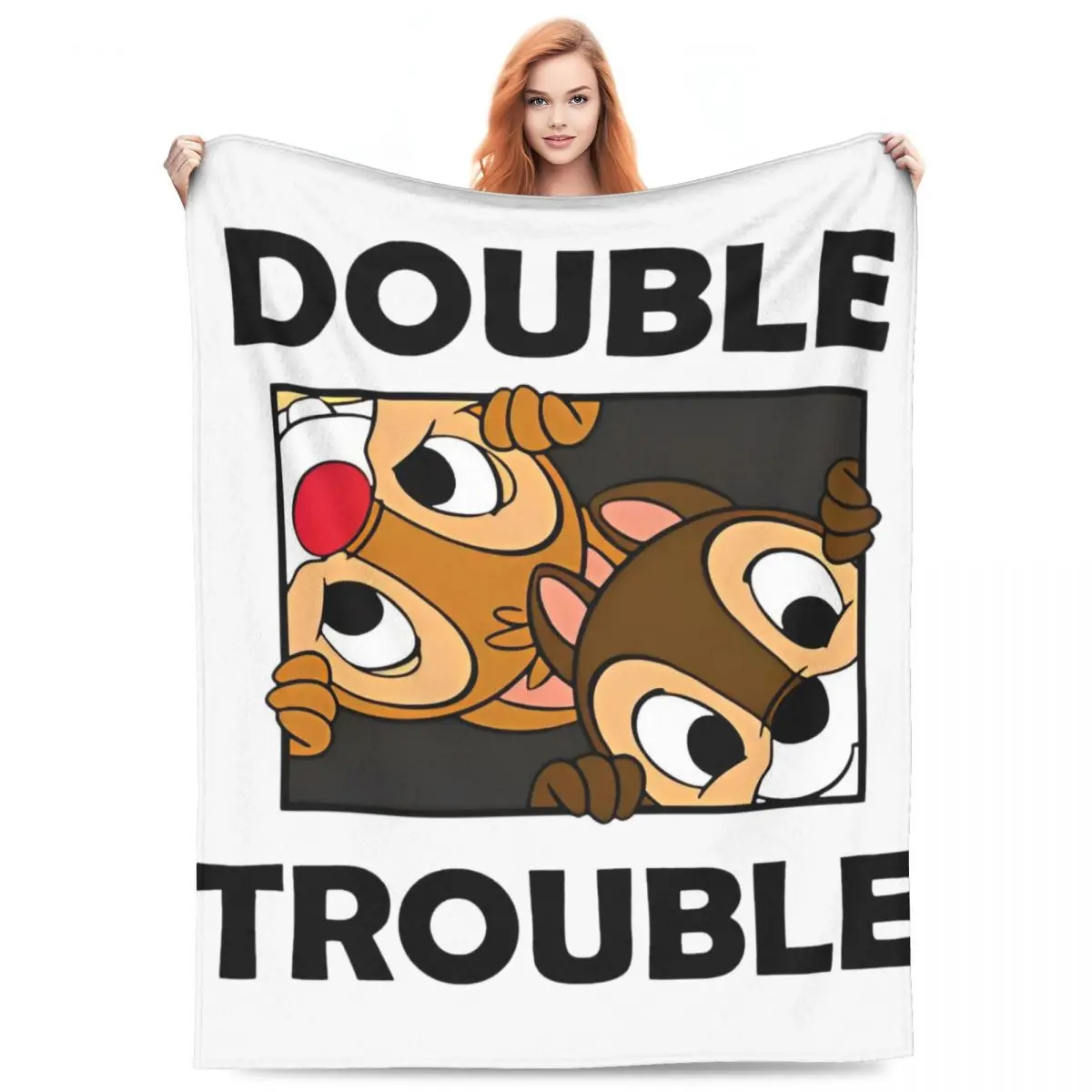 Chip And Dale Double Trouble Blanket Travel Office Flannel Bedding Throws For Bedroom Warm Customized Quality Bedspread