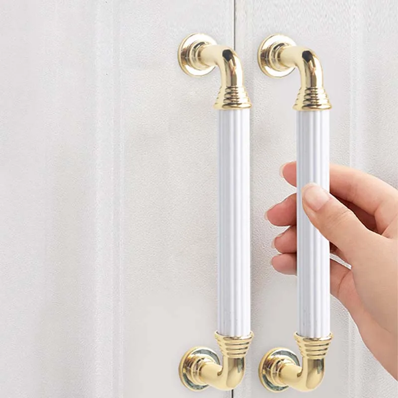 Gold Silver Strip Round Zinc Alloy Pastoral European Style Modern Simple Cabinet Wardrobe Door Handle Kitchen Door Handle Knobs