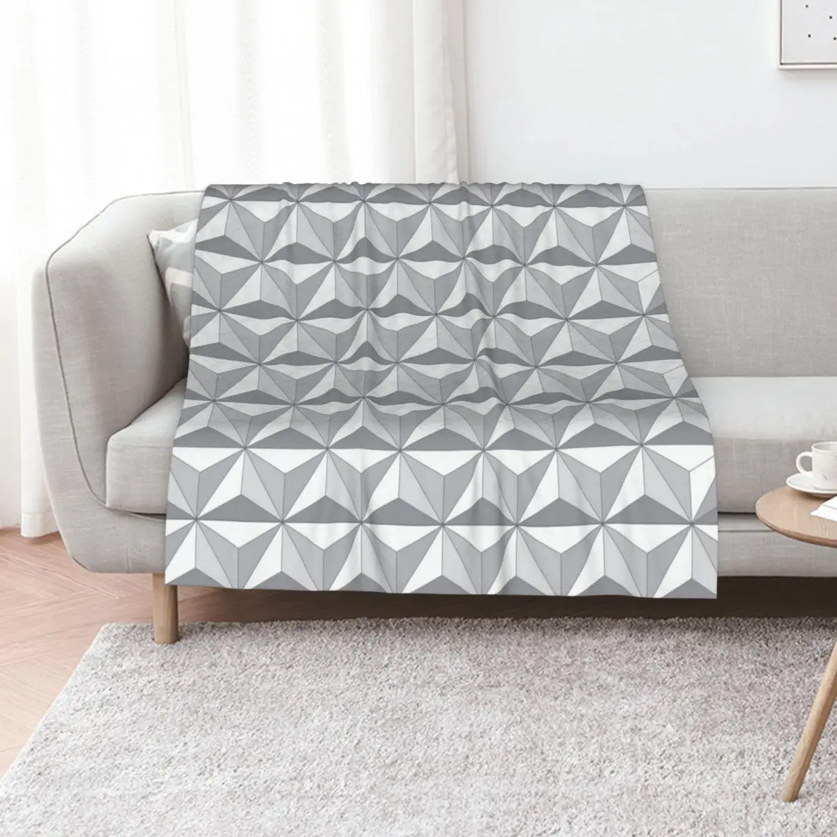 Geodesic Sphere, Greyscale - Dark Throw Blanket Picnic Kid'S christmas gifts Decorative Sofa Blankets For Baby Thin Blankets