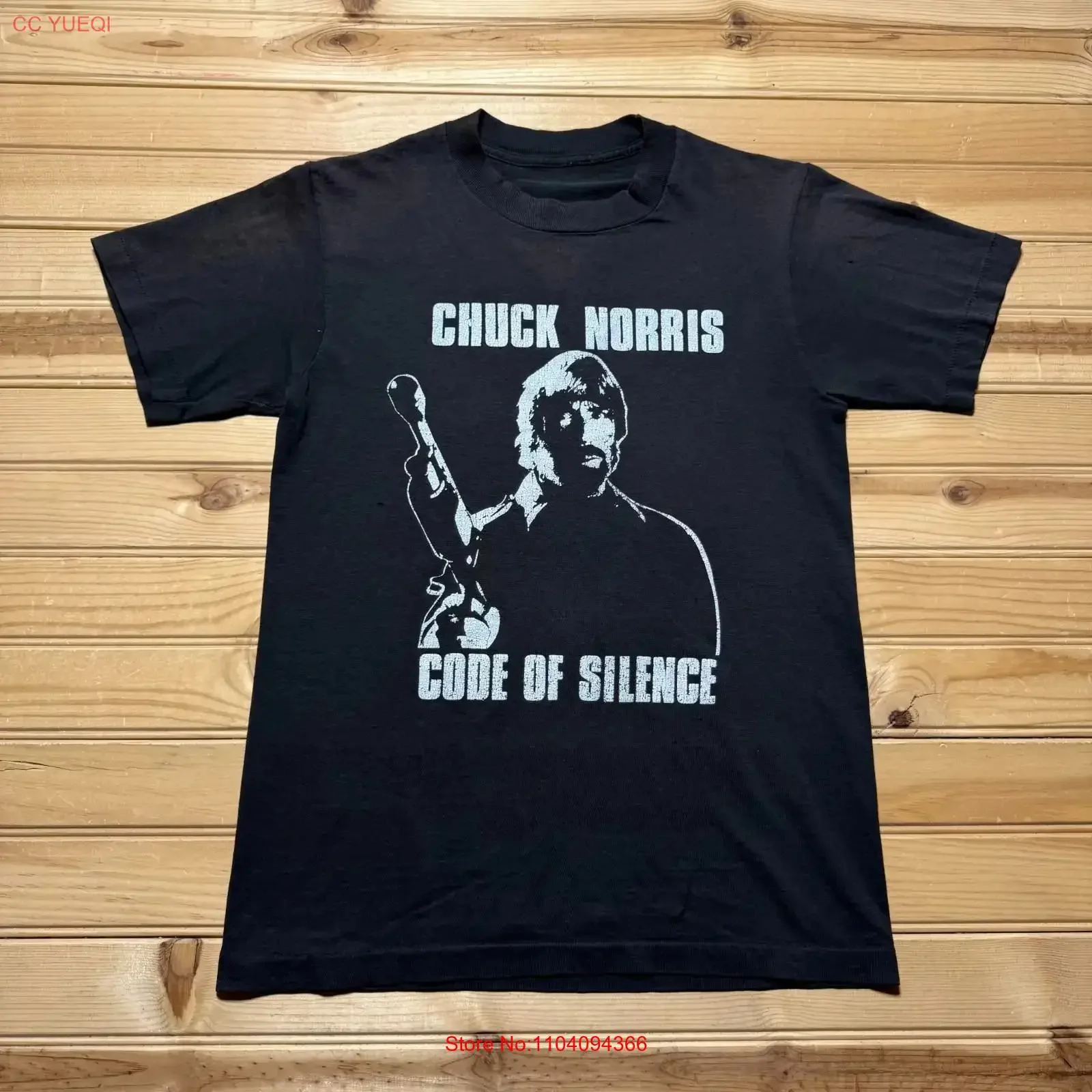 Vintage 80er Jahre Chuck Norris Code of Silence Film HBO Video Promo T-Shirt Größe S Vintage Washed Fashion Soft Stretched