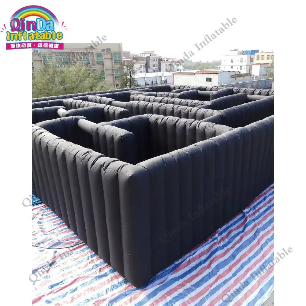 0*10*2m Inflatable Maze Obstacle Course Inflatable Bouncy Maze Black Labyrinth