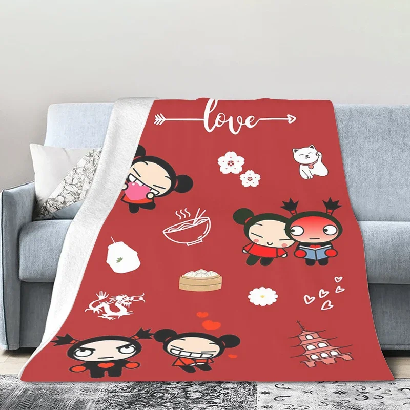 

Fleece Blanket Sofa Pucca Cute Microfiber Bedding King Size Blanket Knee Bed Camping Nap Warm Winter Fluffy Soft Blankets