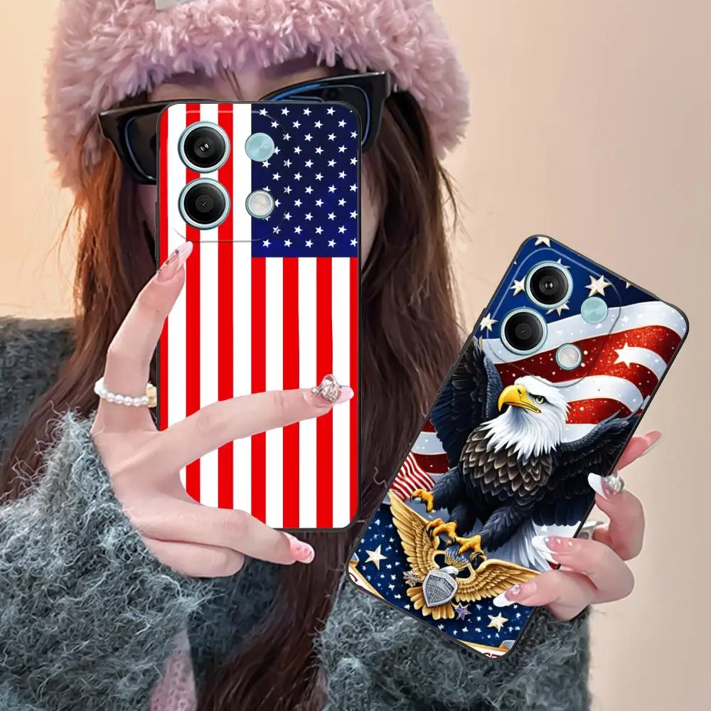 الولايات المتحدة الأمريكية أمريكا العلم المحمول قضية الهاتف الخليوي ل POCO F6 F5 F4 F3 F2 برو GT C40 اللون الطباعة الغطاء الواقي غطاء فاخر جميل #4