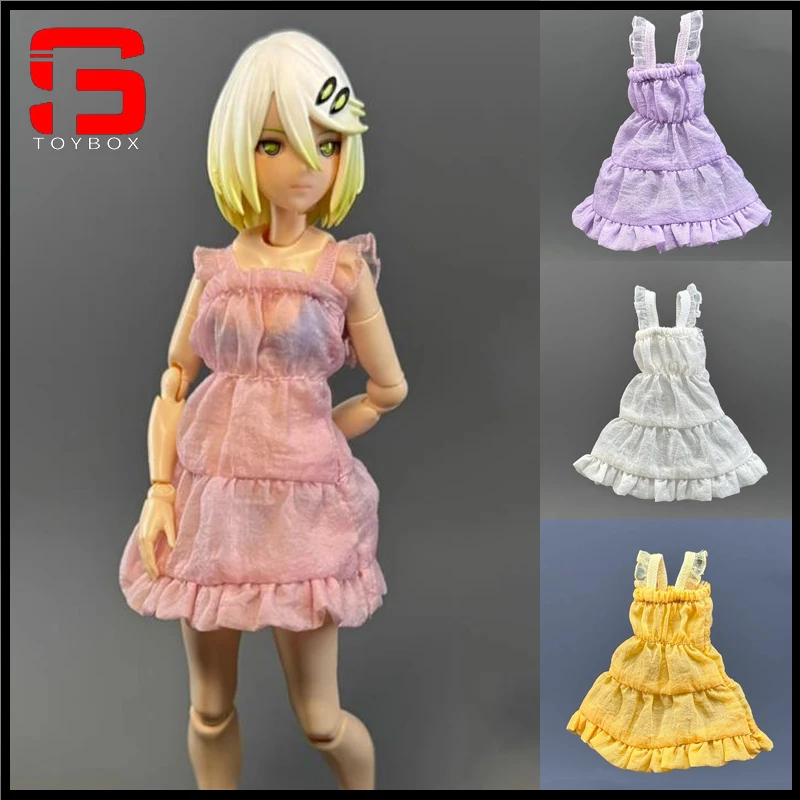 1/12 스케일 여성 군인 레이스 서스펜더 드레스 옷 모델 맞는 6'' 액션 피규어 바디 인형