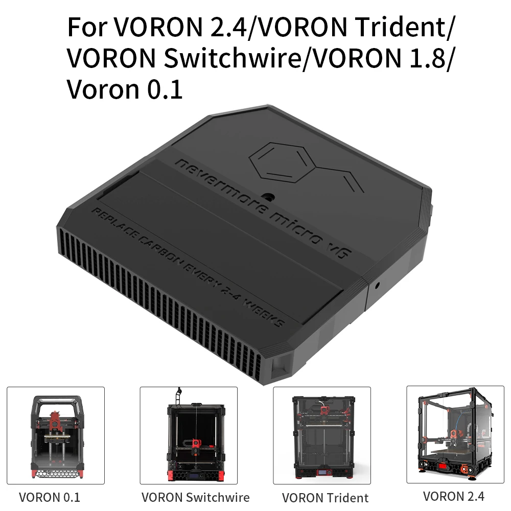 FYSETC-Voron Nevermore V6 DUO Filtro De Carvão Ativado, Peças Da Impressora 3D com Carbono para VORON 2.4, Trident SW 1.8