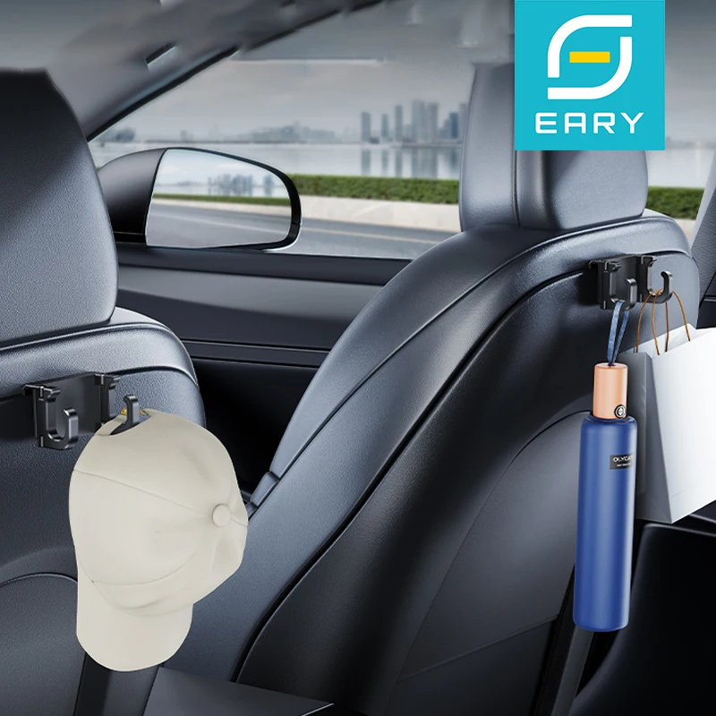 

Eary Car Headrest Hook Hanger for Tesla Model 3/Y Highland Dual Storage Hidden Hook Car Interior Seat Back Organizer Holder Clip