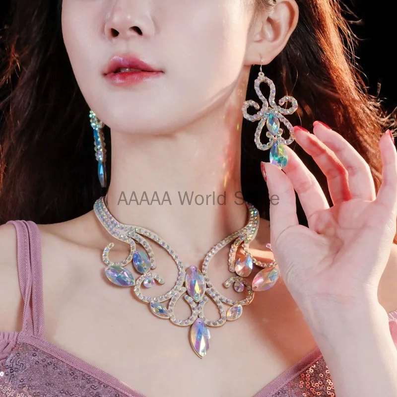 Belly Dance Necklace Female Adult Latin Stage Professional Performance Competition Accessories National Standard Dance Jewelry