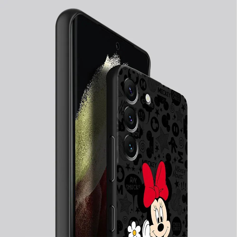 Phone Case for Samsung Galaxy S21 FE S21 5G S24 Ultra S20 S22 Plus S23 Ultra Silicone Cover Bumper Disney Mickey Minnie Mouse