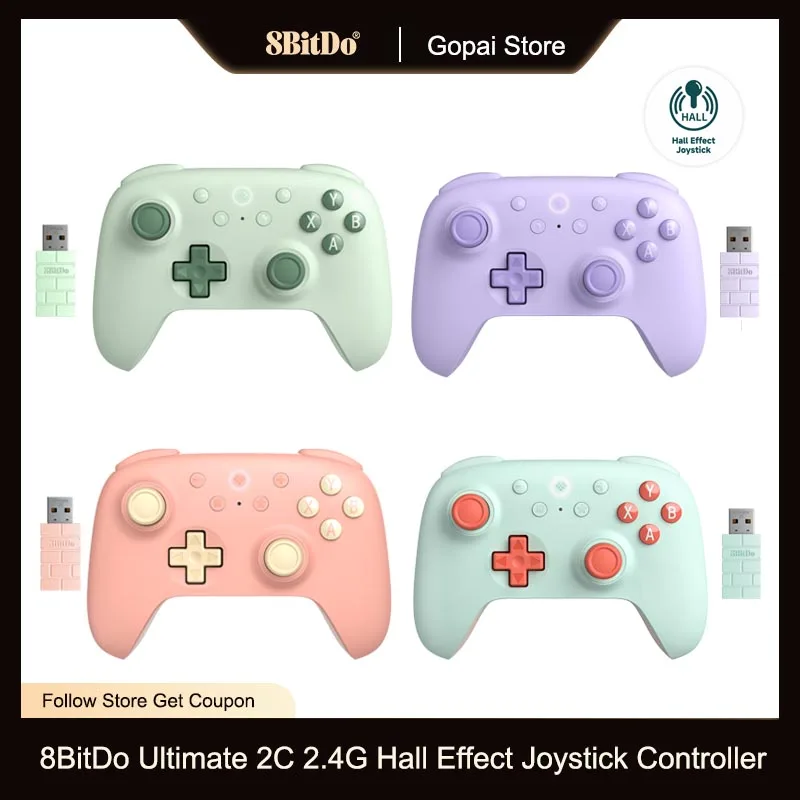 

Беспроводной игровой контроллер 8bitdo Ultimate 2C, джойстик с эффектом Холла для ПК, Windows 10, 11, Steam Deck, Raspberry Pi, Android