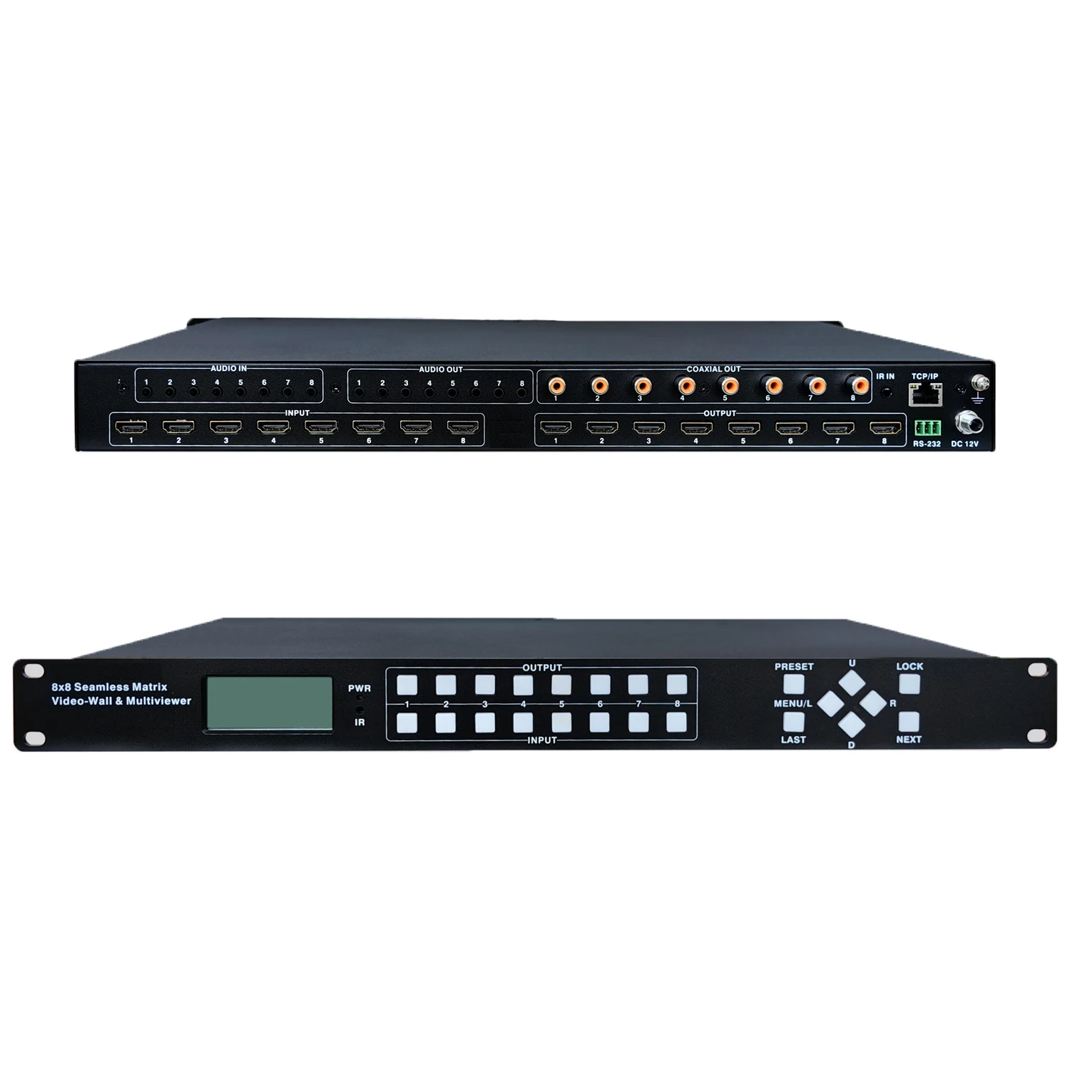 4K30hz Seamless HDMI matrix 8x8 Support Video Wall 2x4 and Multiviewer WEB GUI Audio matrix