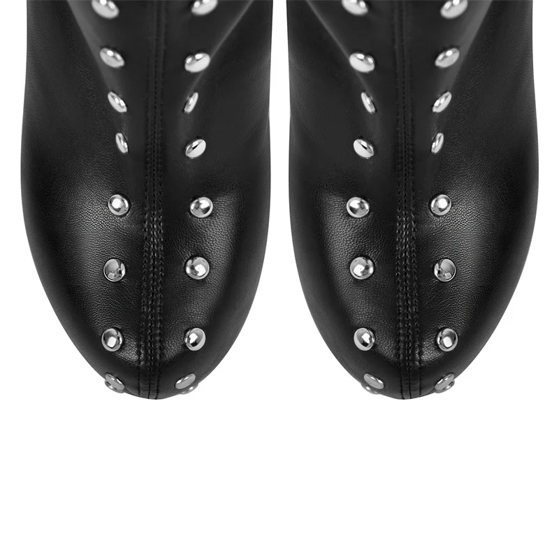 Onlymaker Women Over The Knee Boots PlatformThin High Heel Lady Zipper Female Fashion Sexy Black Winter Boots