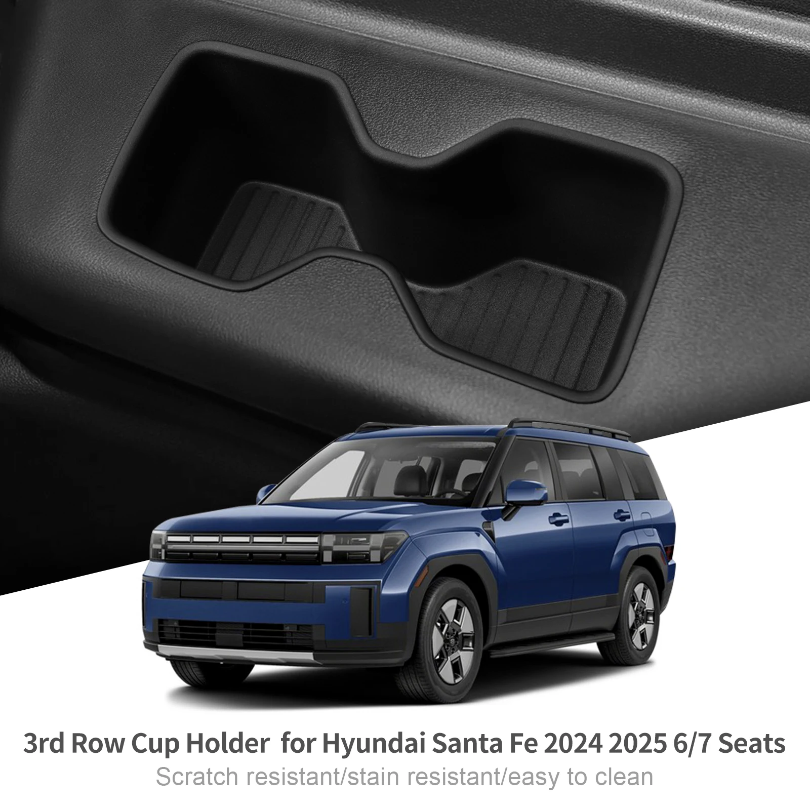 LUCKEASY für Hyundai Santa Fe 2024 2025 6/7-Sitzer Auto Getränkehalter Die Dritte Reihe Getränkehalter Aufbewahrungsbox Zubehör – Detail 11
