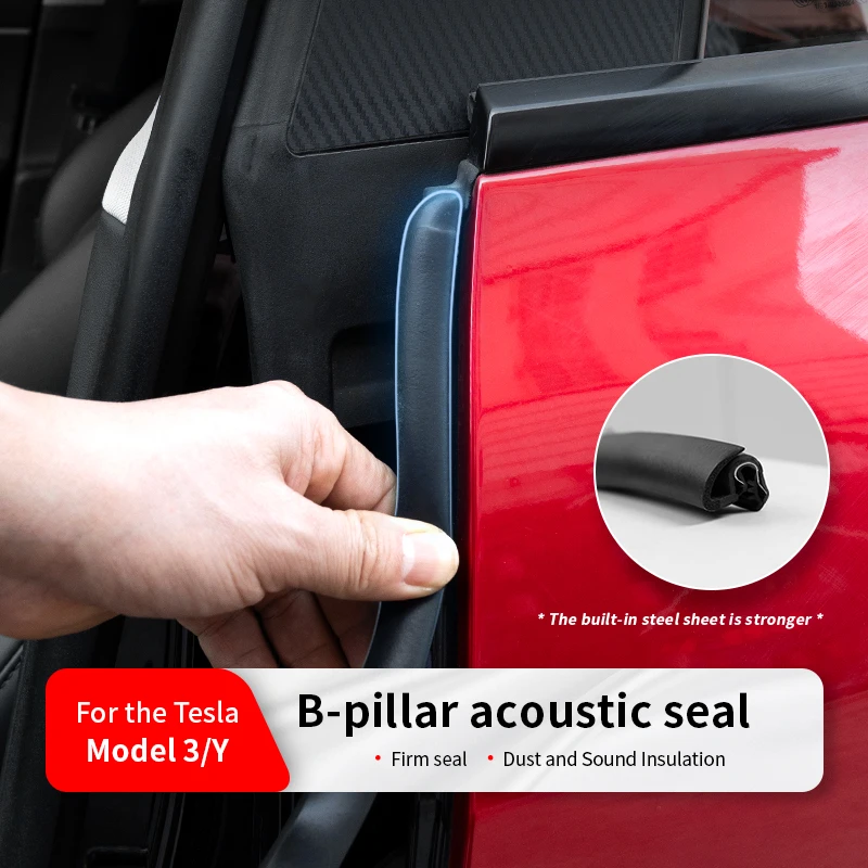 Image of Geeignet für Tesla 2018-25 Model 3 / Y-förmige Dichtungsstreifen, B-Säule und C-Säule Geräuschreduzierung Schalldämmung und Stoßdämpfung