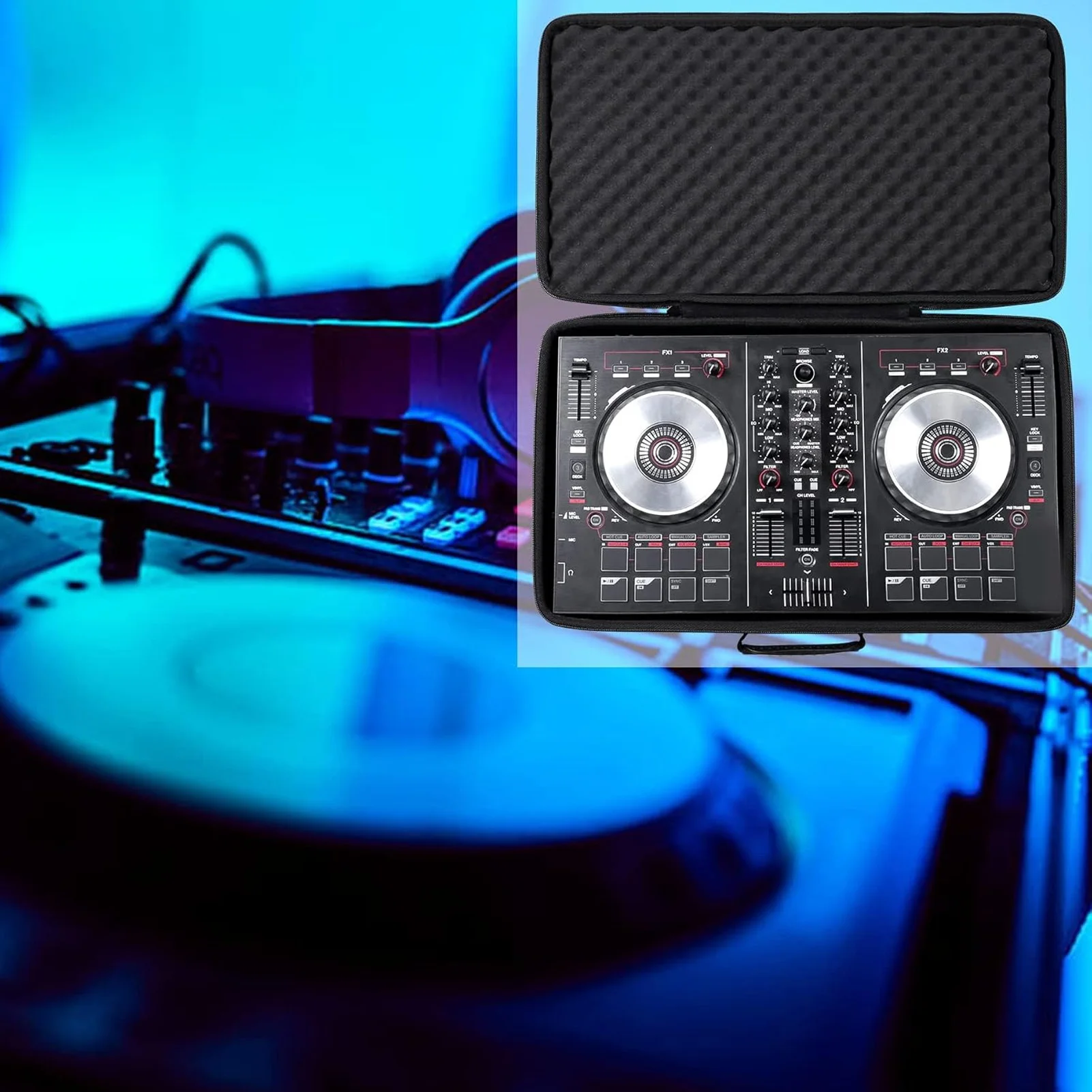 DJ Controller Case EVA DJ Controller Storage Bag Built In Cushioning Sponge Safety Double 50x30x8cm For DDJ-FLX4