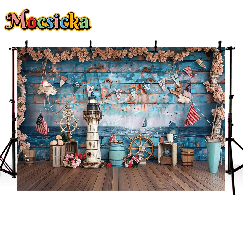 Mocsicka Photography Backgrounds Flight Nautical Around The World Cake Smash Birthday Party Decor Backdrop Photo Studio