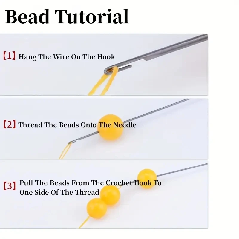 مجموعة إبر الديكور مكونة من قطعتين - فتحة جانبية سهلة الخيوط، 17 سم/6.69 بوصة، مع أنبوب تخزين للحرف اليدوية وصنع الخرز بنفسك #3