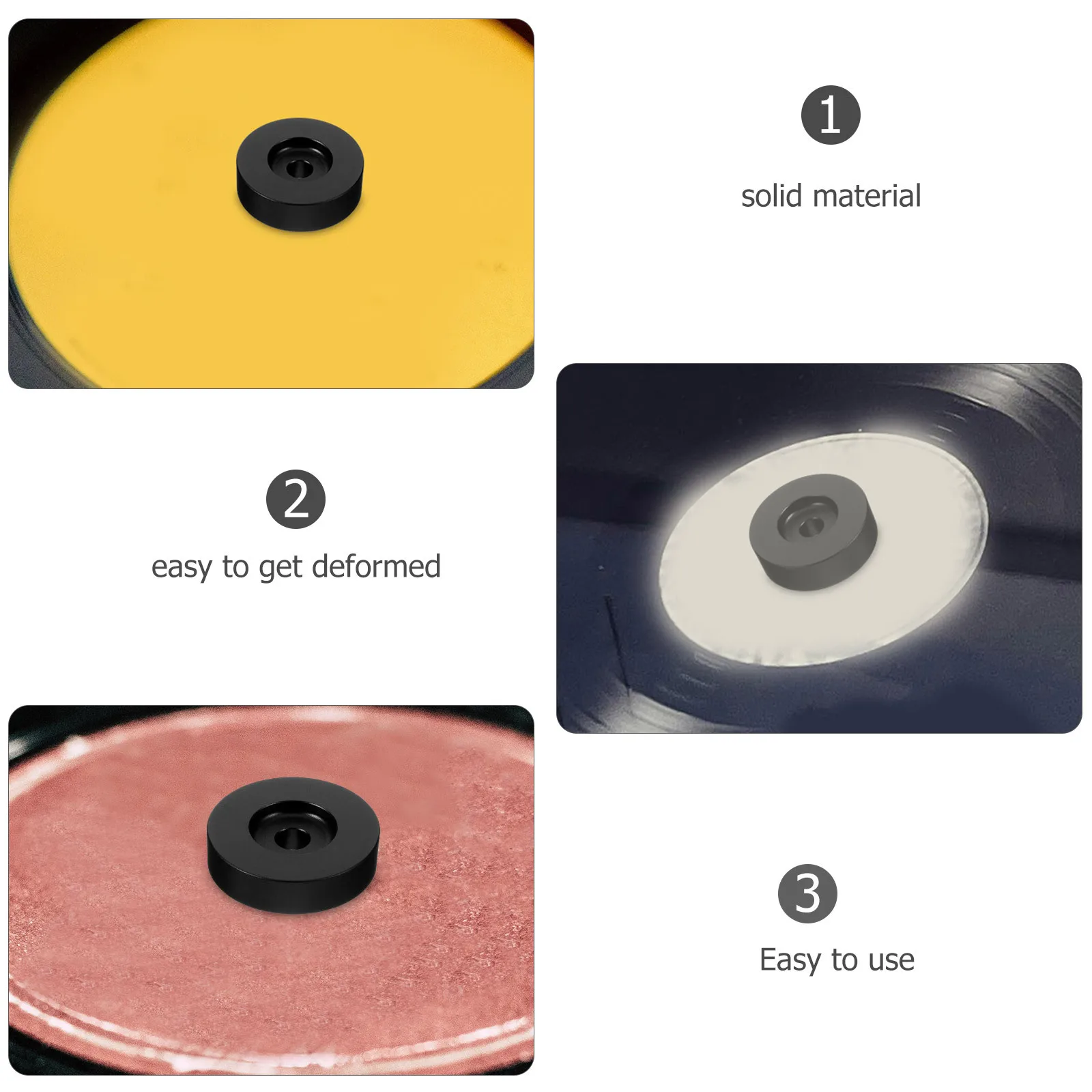 

7 Inch Vinyl Record Adapter Large Hole Turntable Accessory Stability Converter for 45 Vinyl Records Turntable Adapter