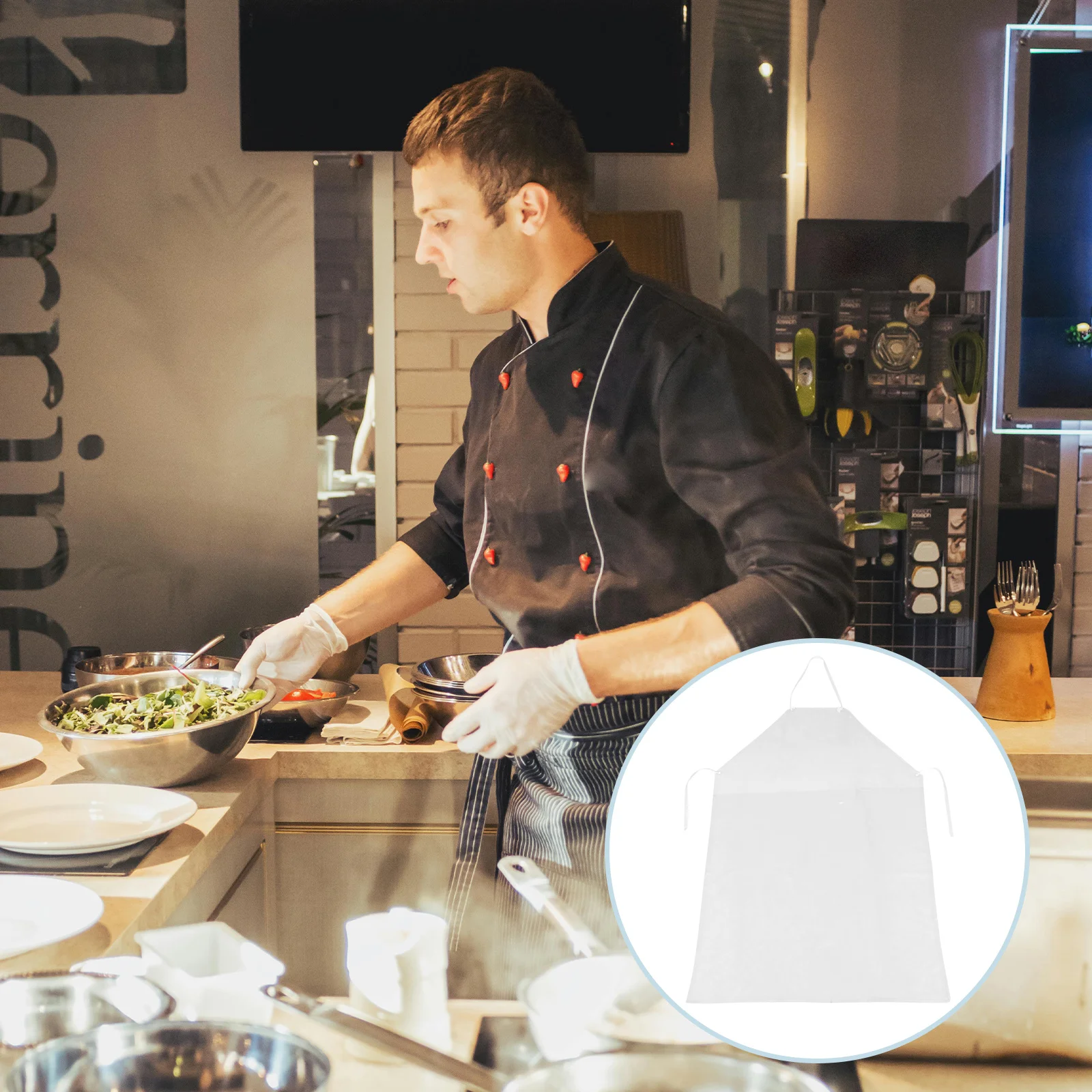 

Waterproof Apron Kitchen Cooking Waterproof Protective Sleeveless Apron for Home Restaurant Cooking Use Multi Color