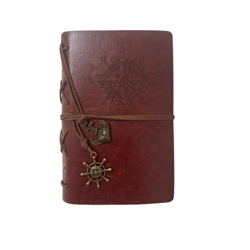 Embossed Pattern Journal Notebook with PU Cover, 80 Pages and Wraparound Cord for Note, Plans and Travel Writing