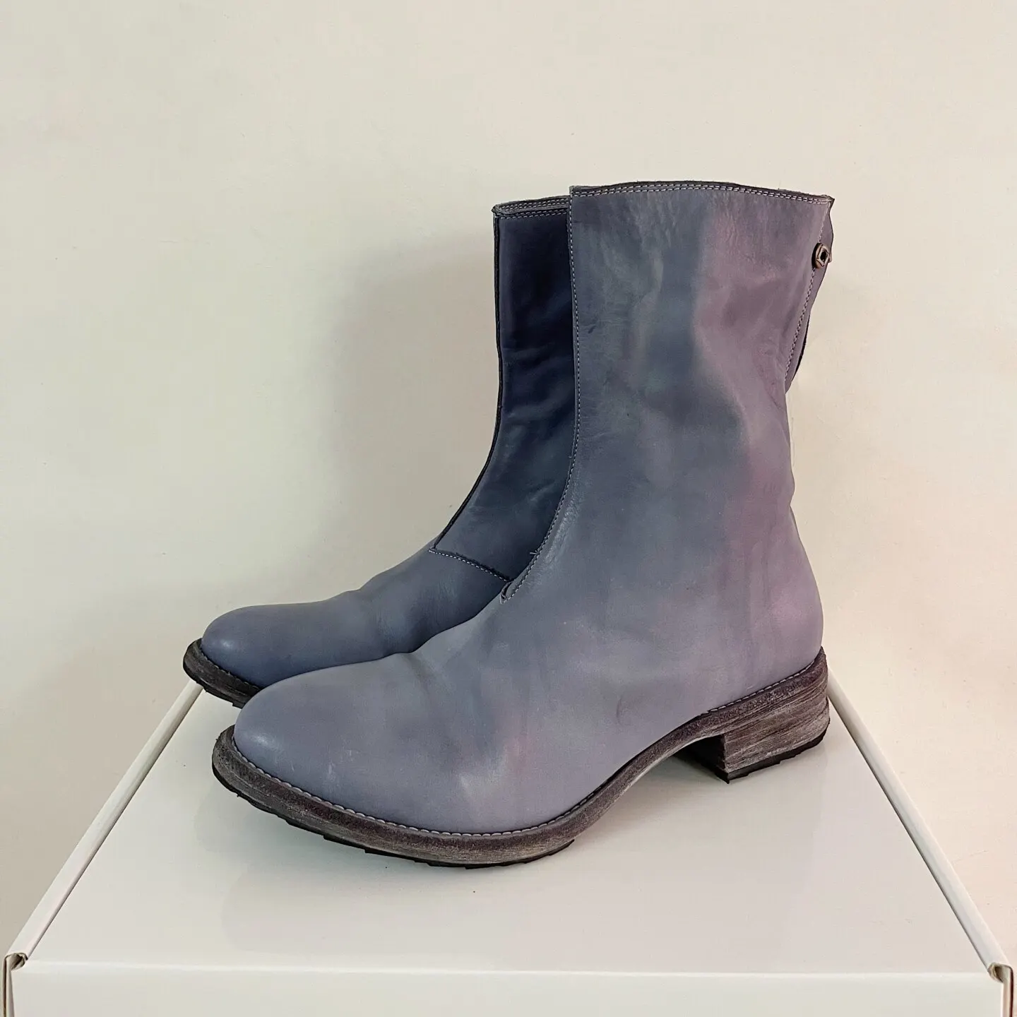 

Customized Goodyear Gray CP2601 Handmade Real Leather men's Horsehide Leather High Top Zipper Waterwash Vantage Boots