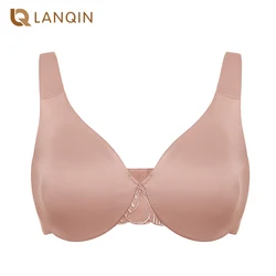 Reggiseno senza cuciture da donna a copertura totale U Back Plus Size sfoderato Comfort intimo con ferretto seno grande E F G