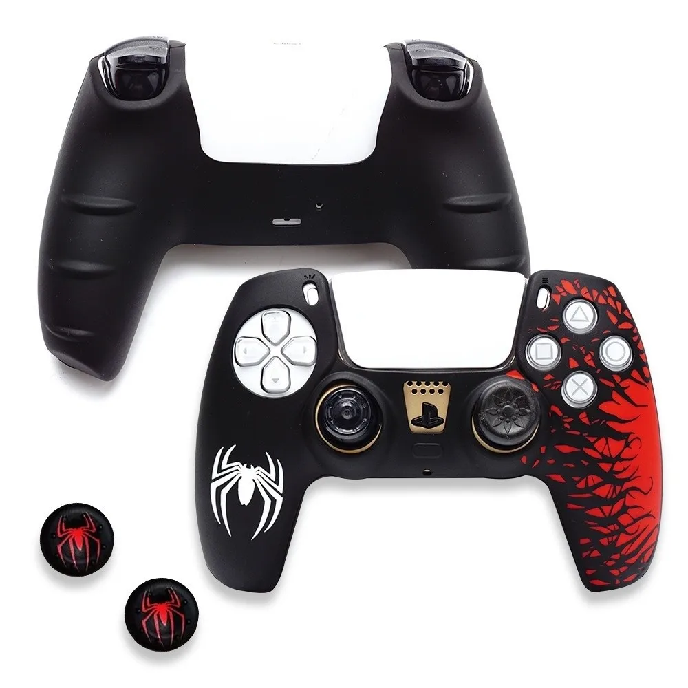 

Silicone Controller Cover Case Anti-slip Design Spider Pattern Controller Skin Shell Anti-fall Protection for PS 5