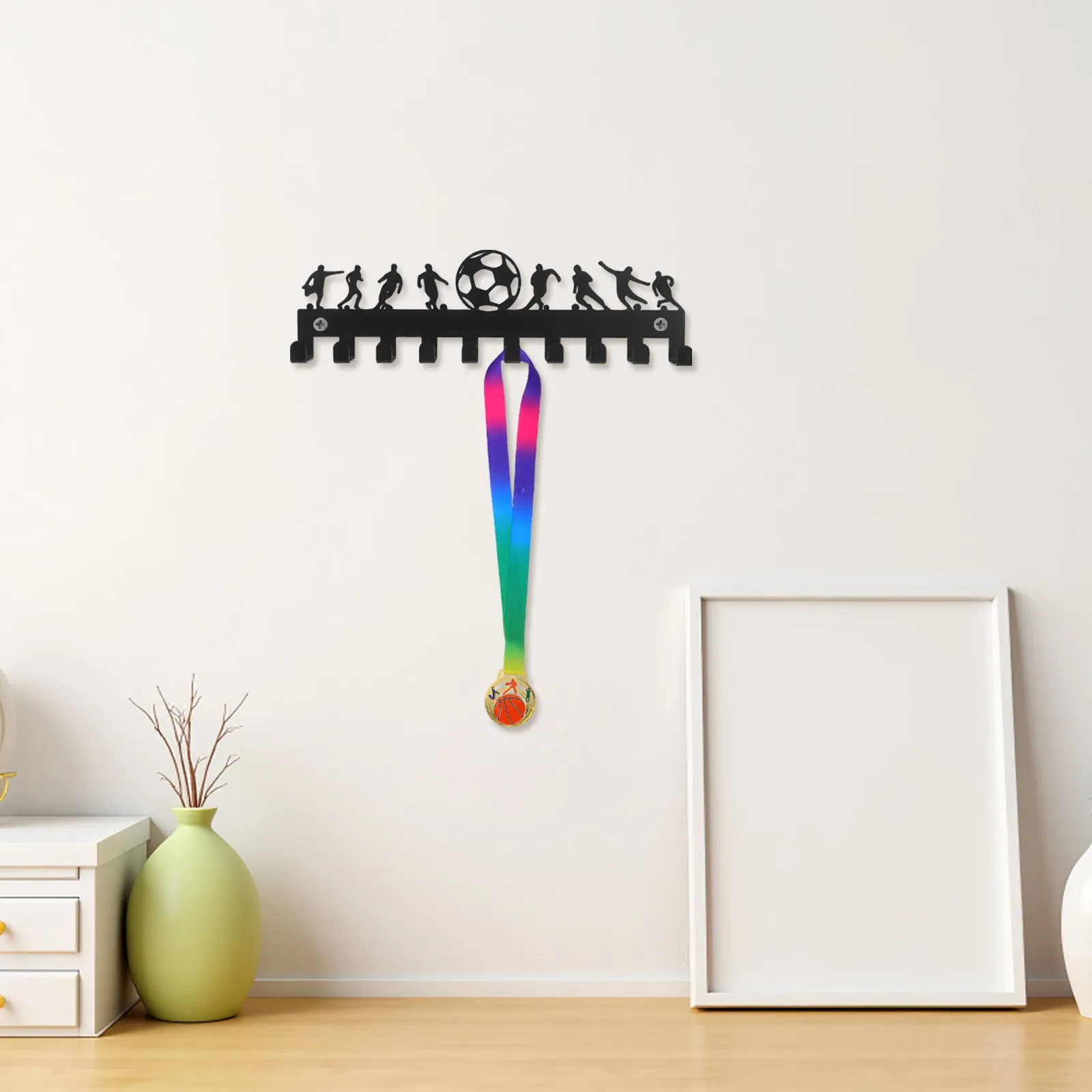 Metal Race Medal Holder Medal Holder Display Rack Wall Mounted Athletes Running Soccer Swim Gymnastics