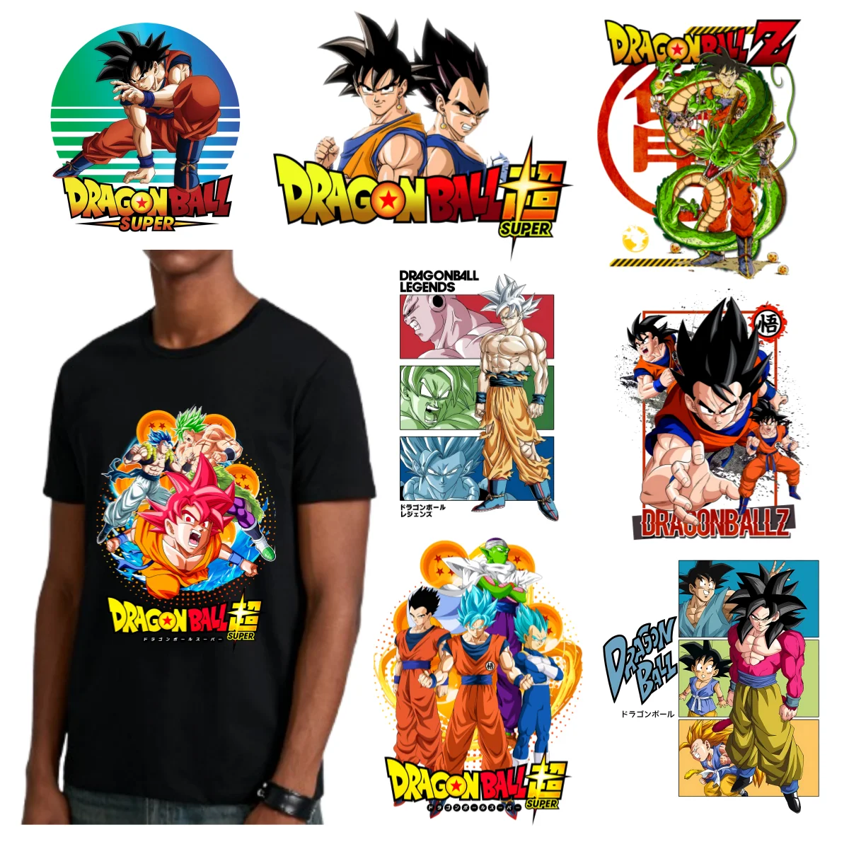 

Dragon Ball Iron on Patches Son Goku Anime Pattern Print Clothing T-Shirt Bags Heat Transfer Stickers DIY Cartoon Clothes Patch