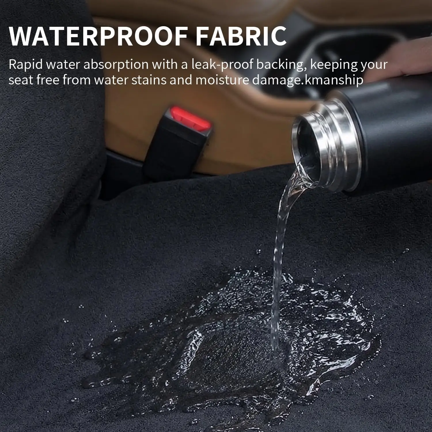 Umbrauto Car Seat Cover Towels Front Seats, Waterproof Sweat Car Seat Towel Protector After Gym Post Workout Athletic, SUV Truck Seat Towel Cover for Running Swimming Beach and Hiking,Black view 5