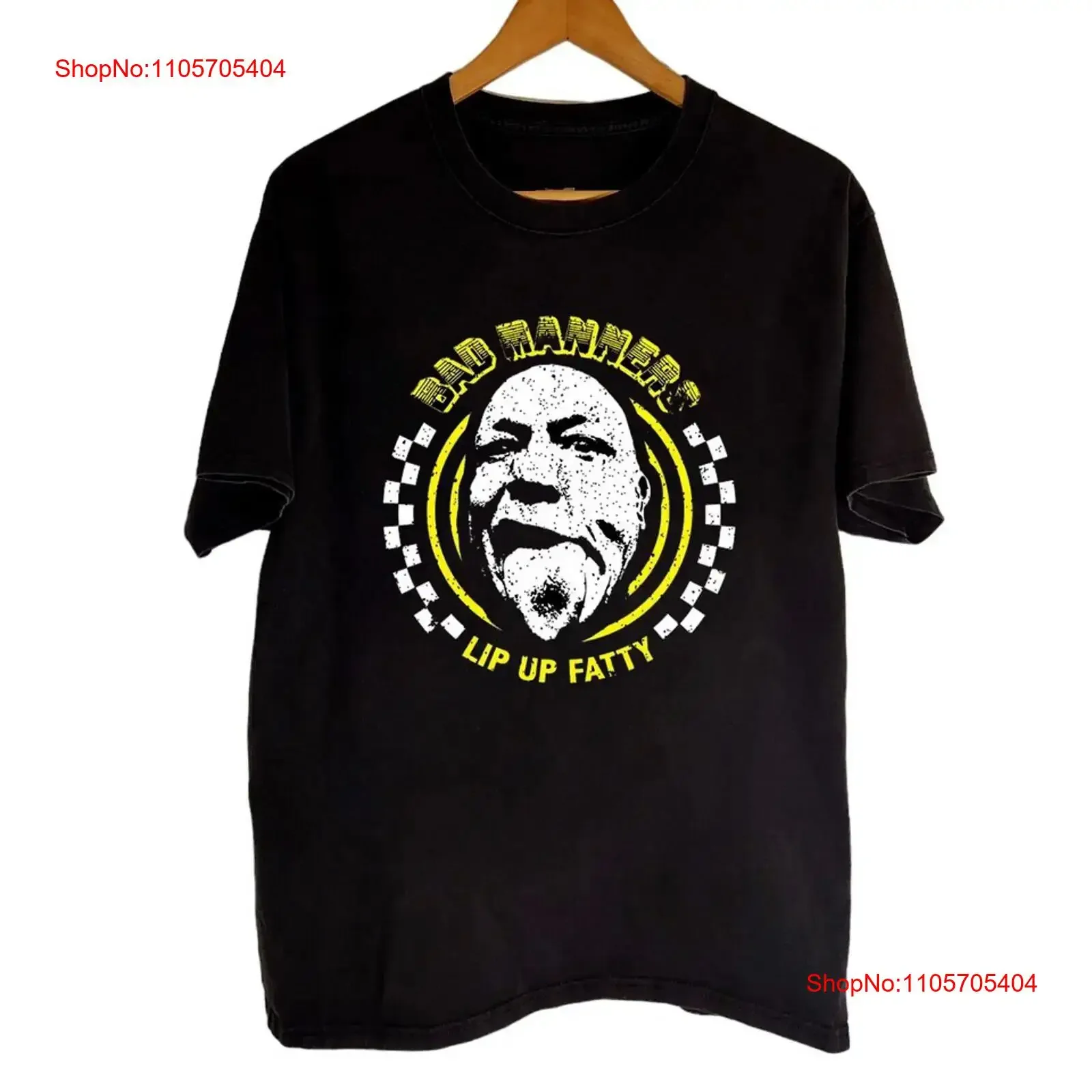 Bad Manners Lip Up Fatty Black All Size T Shirt long or short sleeves vintage Washed Breathable designer clothes homme fashion