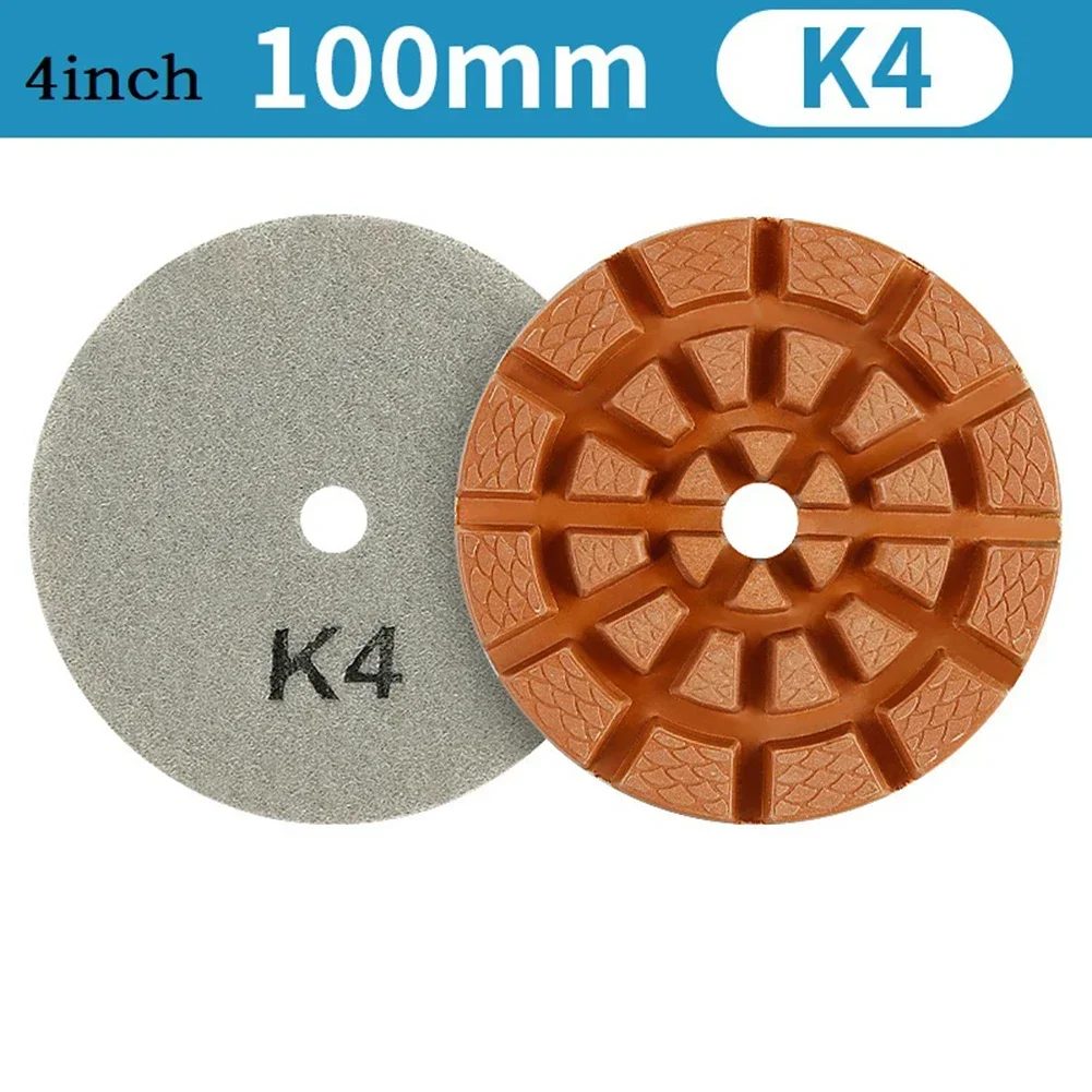 4Inch 100mm 4 Step Dry/Wet Diamond Polishing Pads For Granite Floor Wet Polishing Pad Floor Grinding Machine Abrasive Tool