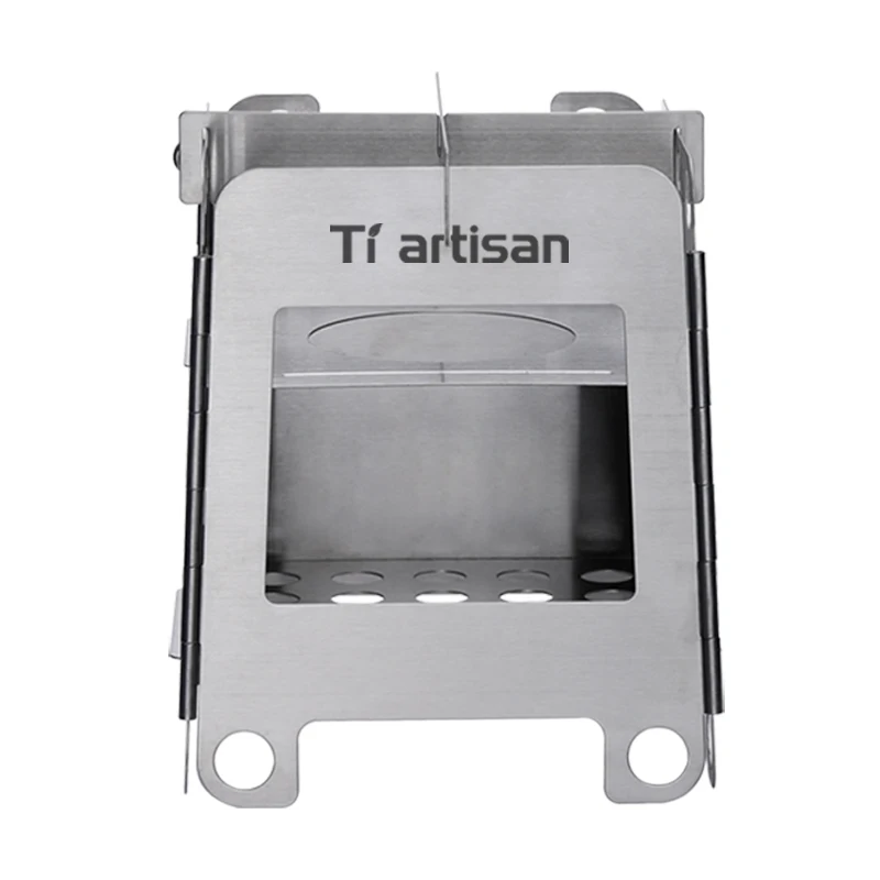 Tiartisan Stainless Steel Camping Stove Mini Portable Multi-fuel Stove Outdoor Foldable Compact Wood Burner With Storage Bag - view 4