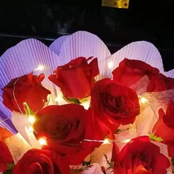 Tira de luces LED decorativas, 2 piezas, botón de batería, caja de flores, decoración artesanal, luces de Navidad, 1M, 2M