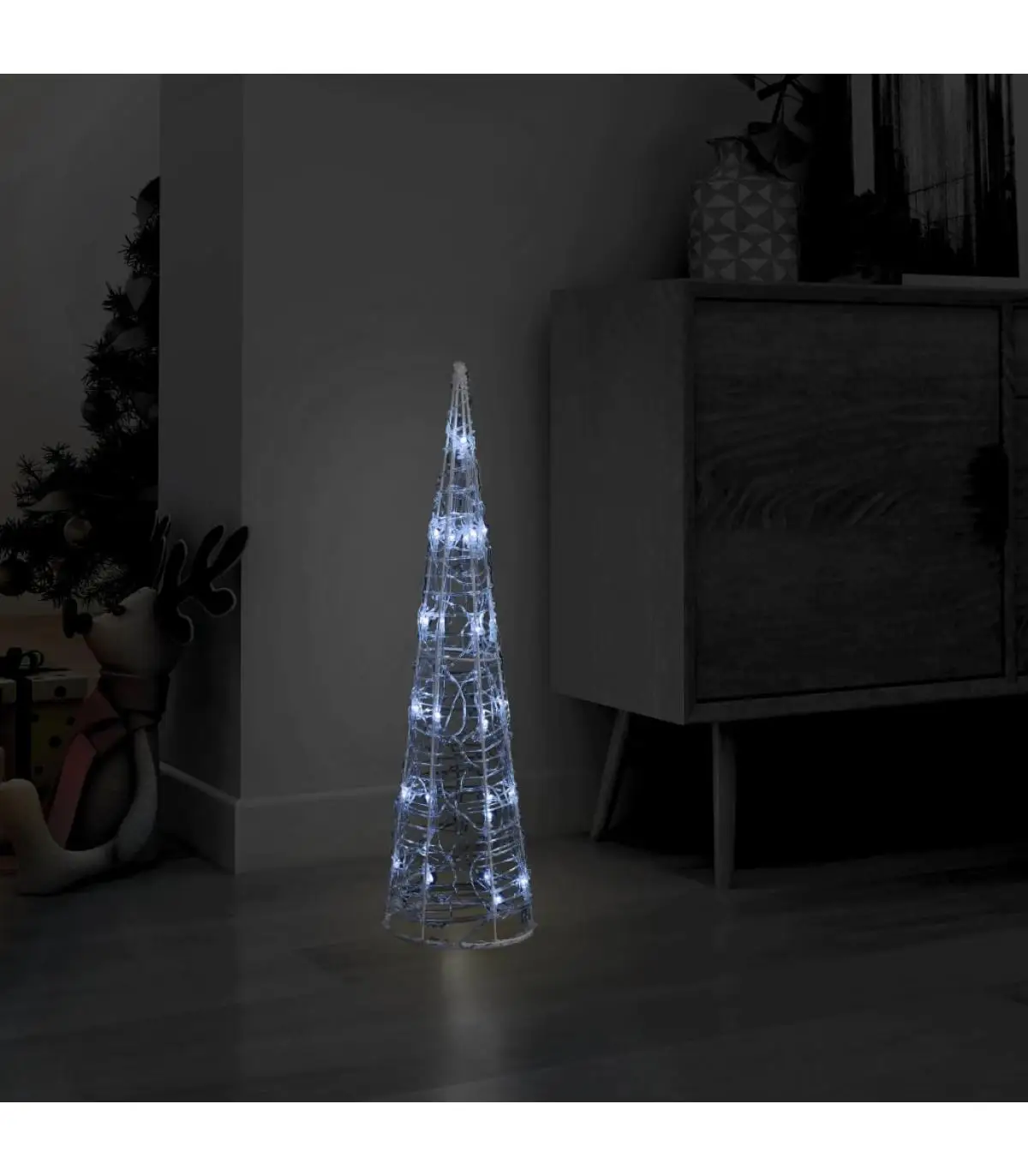 60cm cold white acrylic decorative pyramid LED cone light Christmas lights