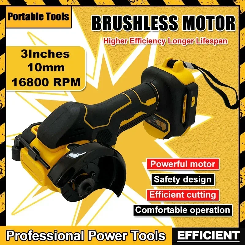 

3 Inch Mini Angle Grinder Cordless Polishing Grinding Machine Brushless Electric Cutting Power Tools For Dewalt Battery