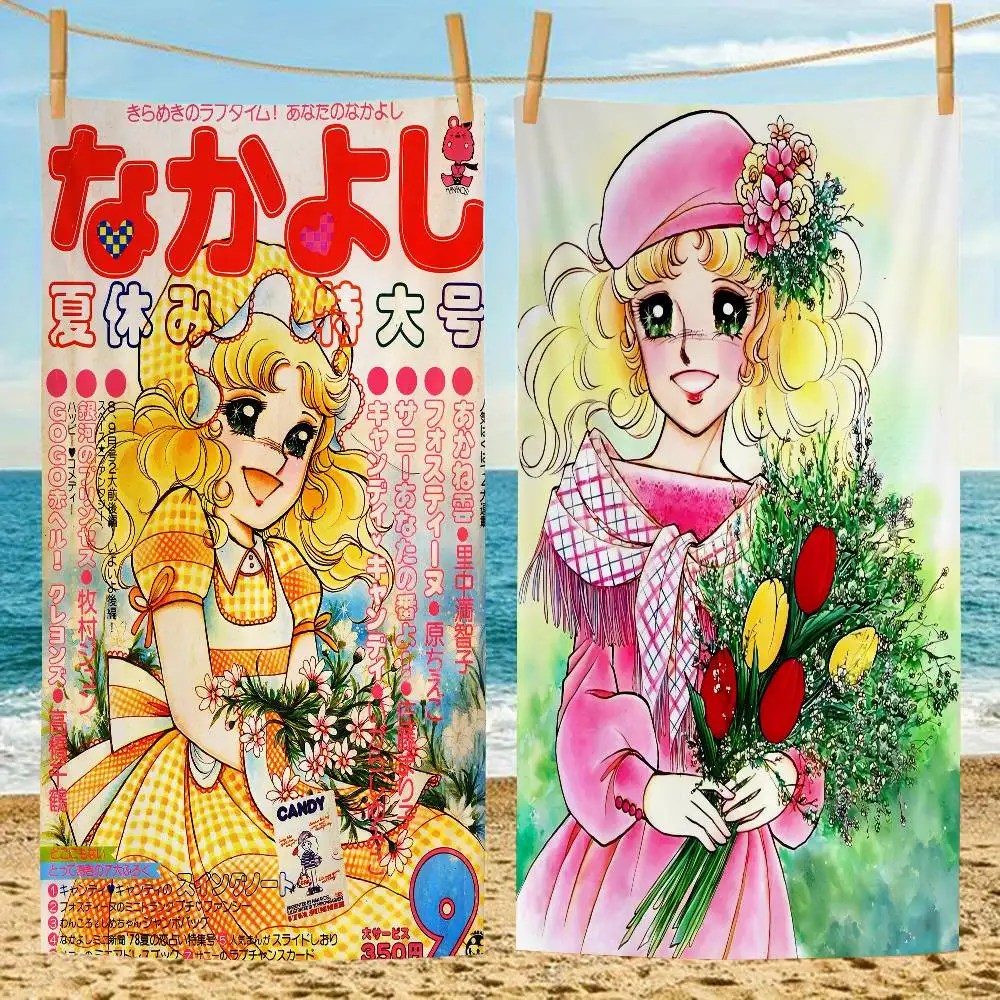 

Candy Candy Anime Anime Beach Swimming Towel Soft Absorbent Washcloth Children's Gifts For Kids Travel Camping Gym