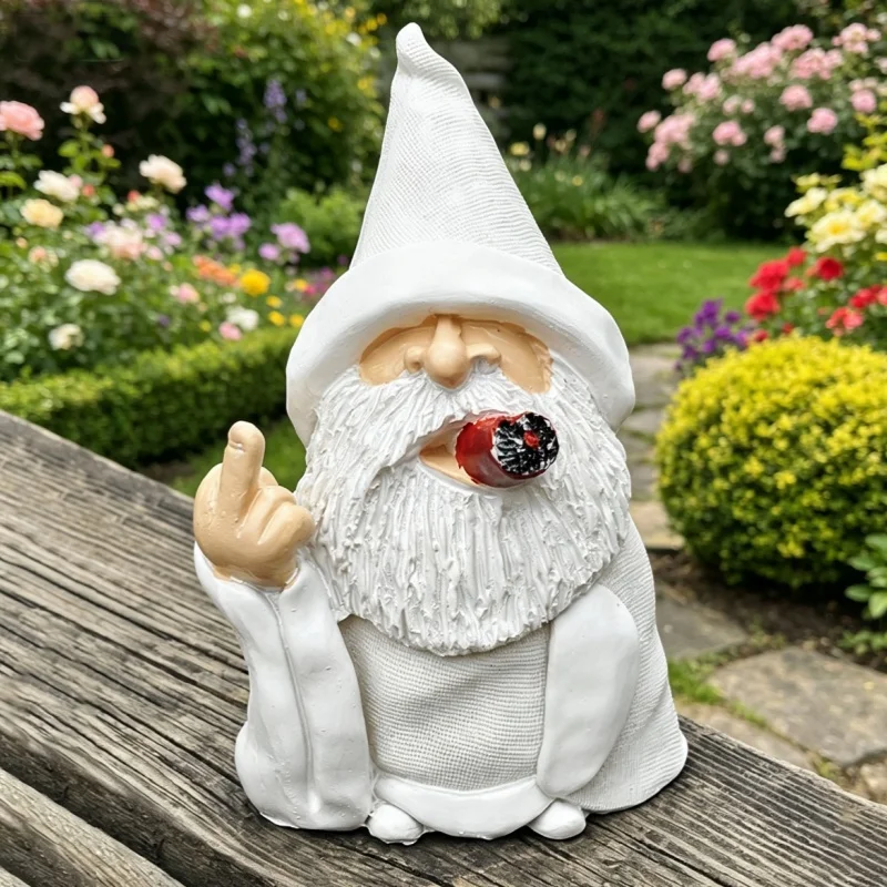 

Funny Smoking Dwarf Garden Sculpture Ornaments Indoor Outdoor Figurine Gift Home Yard Office Decor Flower Pot Decoration